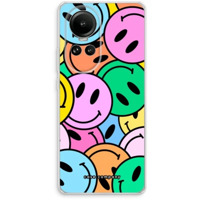 Afbeelding van Case Company® hoesje geschikt voor Oppo Reno 10 Smiley N1 Soft Cover Telefoonhoesje Bescherming aan alle Kanten en Schermrand