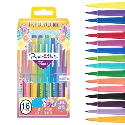 Afbeelding van Fineliner Paper Mate Flair Vacation 16 kleuren