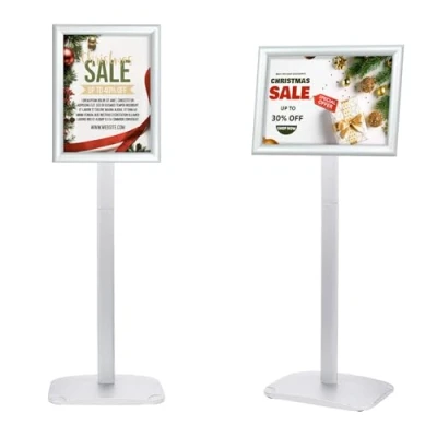 Afbeelding van Mutualsign Support robuste pour affiche A4 avec base stable, cadre encliquetable menu, avis, publicité, bienvenue, argenté