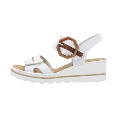 Afbeelding van Rieker COMPENSÉE Sandalen met plateauzool, Dames, Maat: 40, Blanc Kunststof