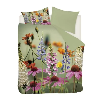 Afbeelding van Snoozing Foxglove Flanel Dekbedovertrek Lits jumeaux 240x200/220 cm Groen