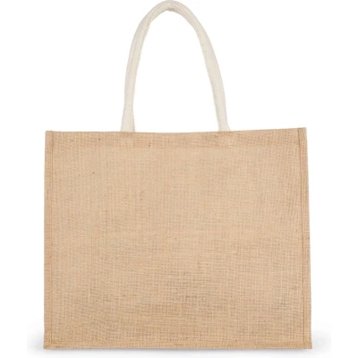 Afbeelding van Kimood Shopper met kerstmotieven KI0736 Natural / Cherry Red