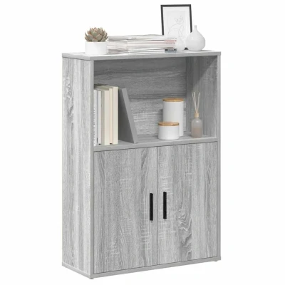Afbeelding van vidaXL Boekenkast 60x24x85 cm bewerkt hout grijs sonoma eikenkleurig