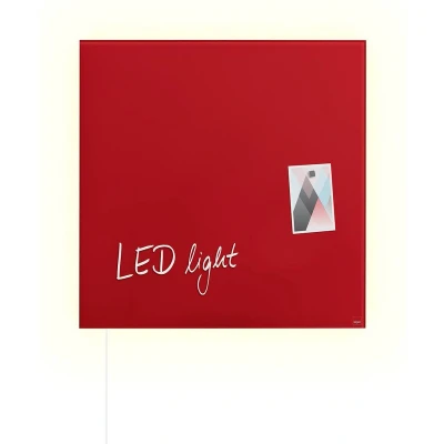 Afbeelding van Sigel Si Gl402 Glasmagneetbord Artverum Led Light 480X480X15 Rood