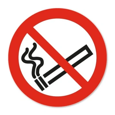 Afbeelding van Rookverbodssticker P002 volgens DIN EN ISO 7010 I rookvrij waarschuwing diameter 10 cm UV bescherming weerbestendig hin_792
