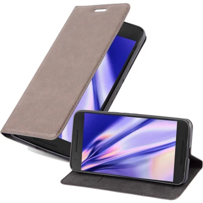 Afbeelding van Cadorabo Hoesje geschikt voor Huawei Google NEXUS 6P in KOFFIE BRUIN Beschermhoes met magnetische sluiting, standfunctie en kaartvakje Book Case Cover Etui