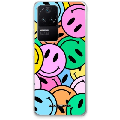 Afbeelding van Case Company® hoesje geschikt voor Xiaomi Poco F4 Smiley N1 Soft Cover Telefoonhoesje Bescherming aan alle Kanten en Schermrand