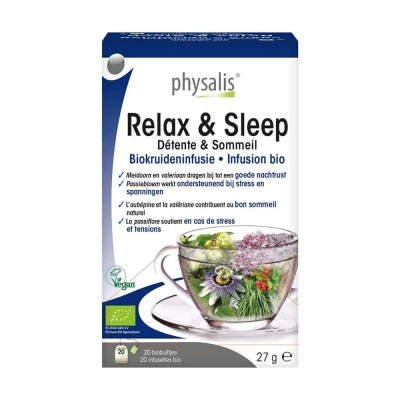 Afbeelding van Physalis Kruideninfusie Relax &amp; Sleep Bio 20 theezakjes