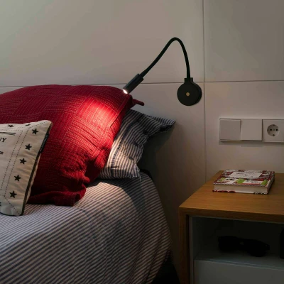 Afbeelding van LED wandlamp Pixie met flexibele arm, zwart