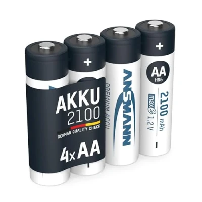 Afbeelding van ANSMANN AA Mignon 2100 mAh 1,2 V NiMH batterij Max (lage zelfontlading en voorgeladen) ideaal voor speelgoed, toetsenbord/muis, Wii Xbox Controller