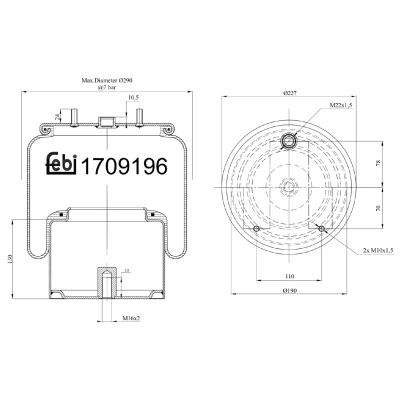Afbeelding van FEBI BILSTEIN 170919 Veerbalg, luchtvering