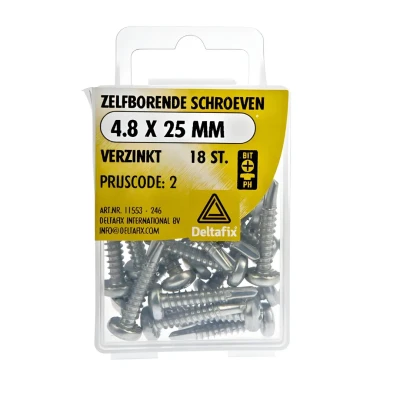 Afbeelding van Zelfb.schroef 4.8x25mm verz 18st Deltafix