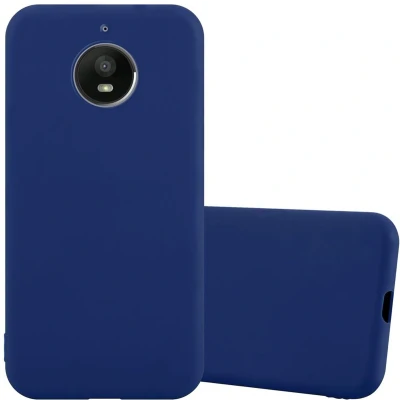 Afbeelding van Cadorabo Hoesje geschikt voor Motorola MOTO E4 PLUS in CANDY DONKER BLAUW Beschermhoes gemaakt van flexibel TPU silicone Case Cover