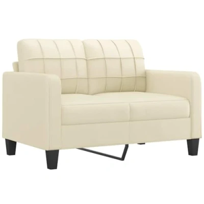 Image de vidaXL Canapé à 2 places Crème 120 cm Similicuir359329