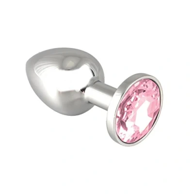 Afbeelding van Rimba Bondage Play Buttplug KLEIN met roze kristal