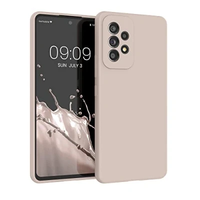 Afbeelding van kwmobile telefoonhoesje geschikt voor Samsung Galaxy A53 5G Hoesje met siliconen coating Smartphone case in kokosmelk