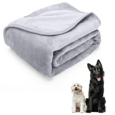 Afbeelding van Nobleza Microvezel Huisdierdeken Dierendeken Hondendeken Kattendeken Puppy deken Kittendeken 75x75cm S Grijs
