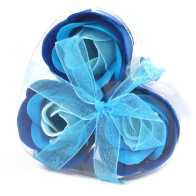 Afbeelding van Zeep Bloemen Blue Wedding Roses Set van 3