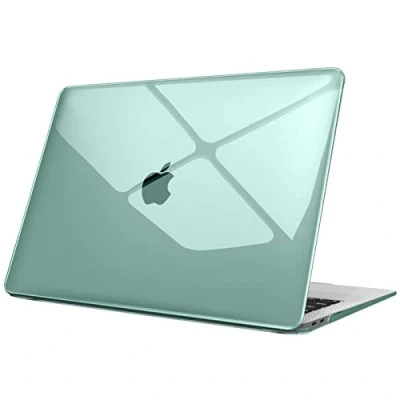 Afbeelding van FINTIE hoes compatibel met MacBook Air 13 M1 (A2337) / 2020 2019 2018 (A1932 A2179) harde van dun hard plastic, doorzichtig bosgroen