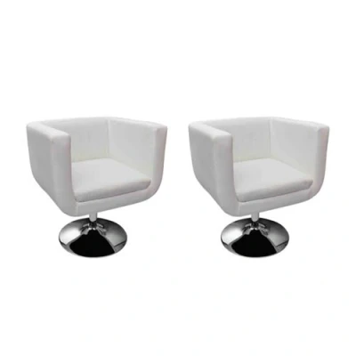 Afbeelding van vidaXL Barstoelen 2 st kunstleer wit