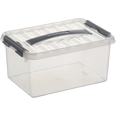 Afbeelding van Sunware Q Line Opbergbox 6 Liter Transparant Metaal Opbergboxen &amp; Kratten