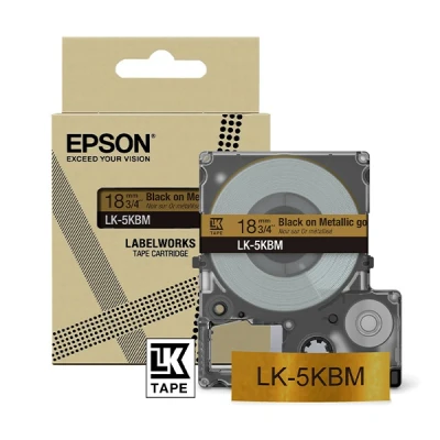 Image de Cartouche d&#039;encre Epson LK 5BKP pour LabelWorks LW C410 et C610 Or sur Noir métallique