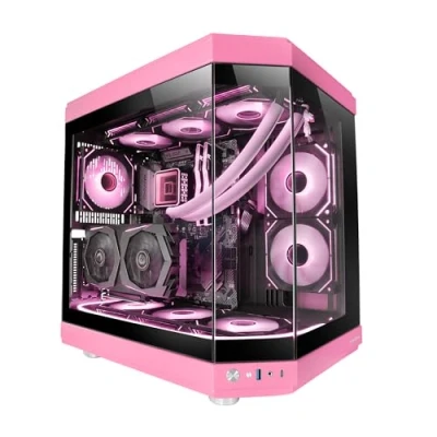 Afbeelding van Mars gaming MC 3T, Aangepaste ATX behuizing, drievoudig venster continu gehard glas, volledige vloeistofkoelhouder, dubbelzijdige camera, 3 verticale PCI sleuven, USB C en