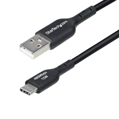 Image de StarTech.com 2m (6.6ft) USB A to C Charging Cable, Charger Cord, M/M Câble (M) pour 24 pin 2.0 3 2 m Charge et synchronisation, sans halogène, passif, Fast (15W) noir