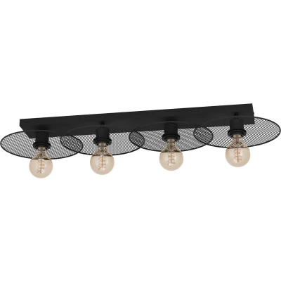 Afbeelding van EGLO Ikeston Plafondlamp E27 95 cm industrieel Zwart Staal