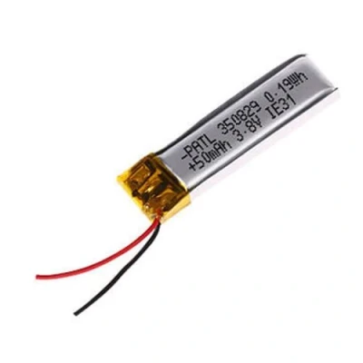 Afbeelding van Oplaadbare LiPo Batterij 350829 3.8V 50mAh Compatibel met Bluetooth Hoofdtelefoon, Smartwatch, POS PCM Veiligheid, Geen Geheugeneffect Afmetingen 35x29x8 mm