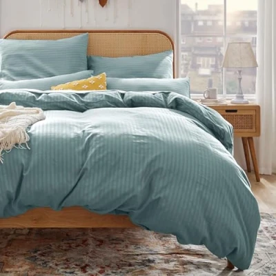 Afbeelding van Sonive Underzy Microvezel beddengoedset met kussensloop (s), 200 x cm, 65 cm 2, spa blauw