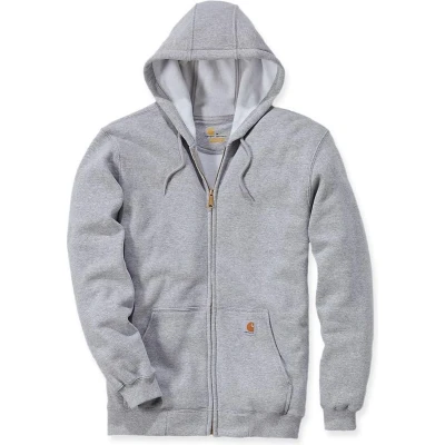 Afbeelding van Carhartt K122 Midweight Zip Front Hooded Sweatshirt Original Fit Heather Grey L