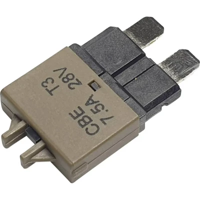 Afbeelding van Hansor Circuit Breaker Standard, type 3, Manual Reset, 7,5A CBE3 Series 7.5A Zekeringautomaat standaard vlakzekering 7.5 A Mosgroen 1 stuk(s)
