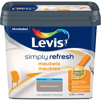 Afbeelding van Levis Simply Refresh Meubels Satin Zinc 0.75L
