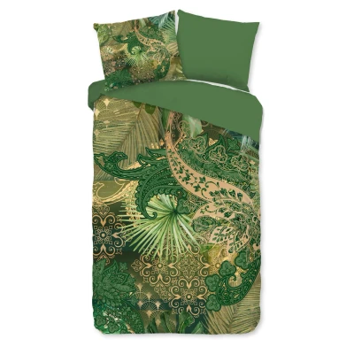 Afbeelding van Pure Dekbedovertrek &quot;oosterse/ arabische print&quot; Groen (240x200/220 cm) Microfiber