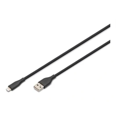 Image de ASSMANN Câble Lightning USB mâle pour 1 m simple blindé noir