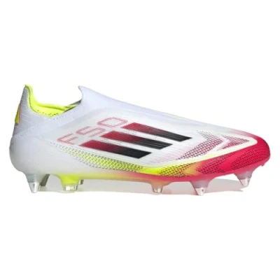 Afbeelding van adidas Performance F50 Elite Laceless SOFT Ground Voetbalschoenen met kunststof noppen, Heren, Maat: 42, Footwear white/core black/solar yellow