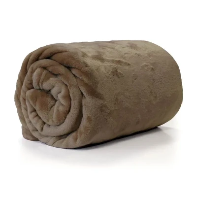 Afbeelding van Unique Living fleece plaid &#039;Enzo&#039; 130x180cm Taupe