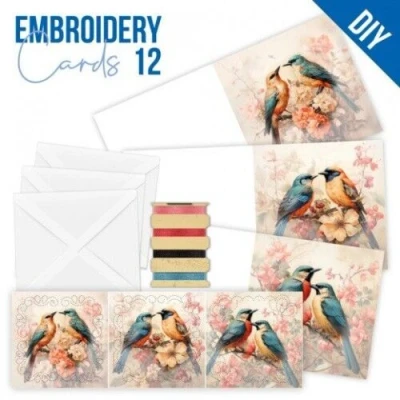 Afbeelding van Stitch and Do Cards 12 Berries Beauties Beautiful Birds