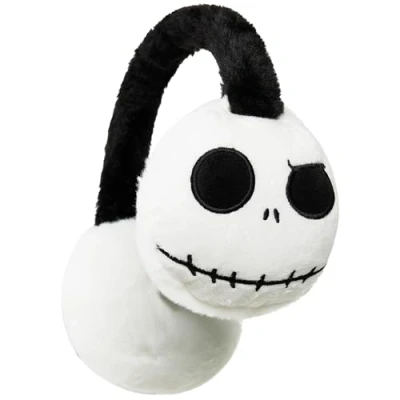 Afbeelding van Disney Pluizige oorwarmers voor meisjes, The Nightmare Before Christmas, cadeaus kinderen, wit/zwart, één maat, Wit/Zwart