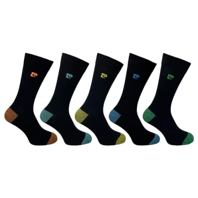 Afbeelding van Pierre Cardin Set van 5 paar bamboesokken voor heren, maat 40 45, werksokken comfortabele sokken, Meerdere gedraaide hiel en tenen