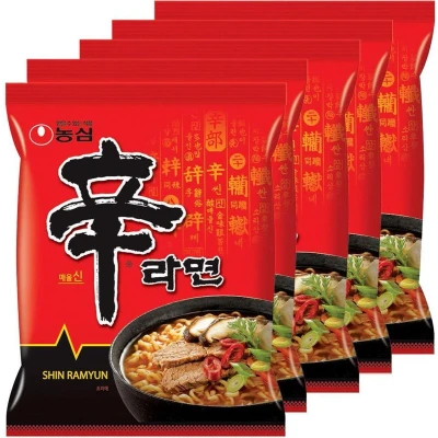 Afbeelding van Nongshim Spicy Shin Ramen Instant Gourmet Korean Noodle (5x120g)