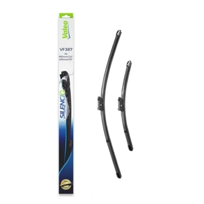 Image de Valeo Silencio Essuie glace VF387 Kit de Balais d&#039;Essuie Plat d&#039;Origine Haute performance, Visibilité Supérieure sur la Route, Installation Facile 650mm/450mmLot 2 glaces