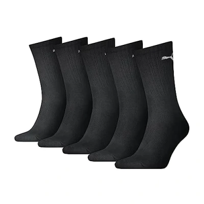 Image de PUMA Lot de 5 paires chaussettes unisexes, Noir, 35 38 EU