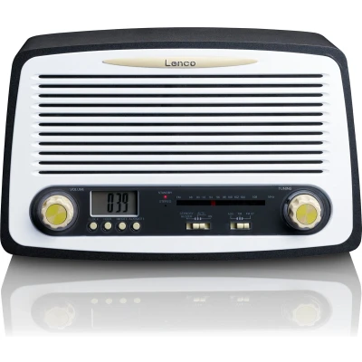 Afbeelding van Lenco SR 02GY Radio met wekkerfunctie Retro look