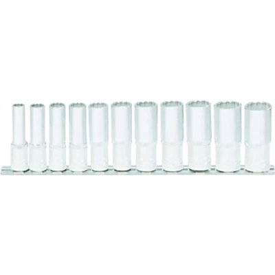 Afbeelding van KS Tools, Dopsleutel + dopmoer, 3/8&quot; 12 kant doppenset lang (19 mm, 8 10 14 18 11 17 15 13 9 16 mm)