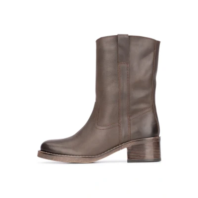 Afbeelding van PS Poelman Esmee Korte laarzen, Dames, Maat: 36, Dark brown Leer