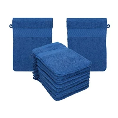 Afbeelding van Betz Set van 10 Palermo washandjes, 100% katoen, afmeting 16 x 21 cm, verschillende kleuren om uit te kiezen (blauw)