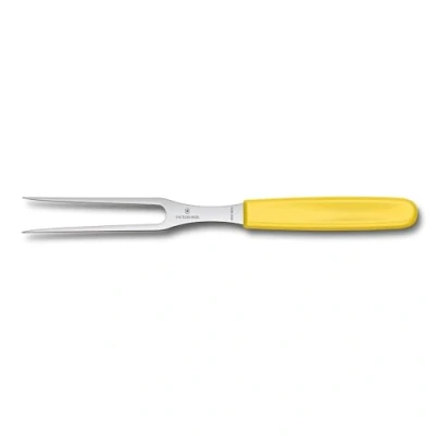 Afbeelding van Victorinox, 5.2106.15L8B, Swiss Classic, Tranchiergabel, extra scherpe rand, robuuste kunststof handgreep, geel, gemaakt in Zwitserland, vaatwasmachinebestendig