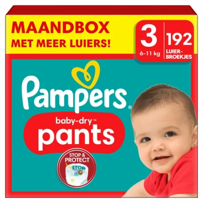 Afbeelding van Pampers Baby Dry Pants Maat 3 Maandbox 192 luierbroekjes